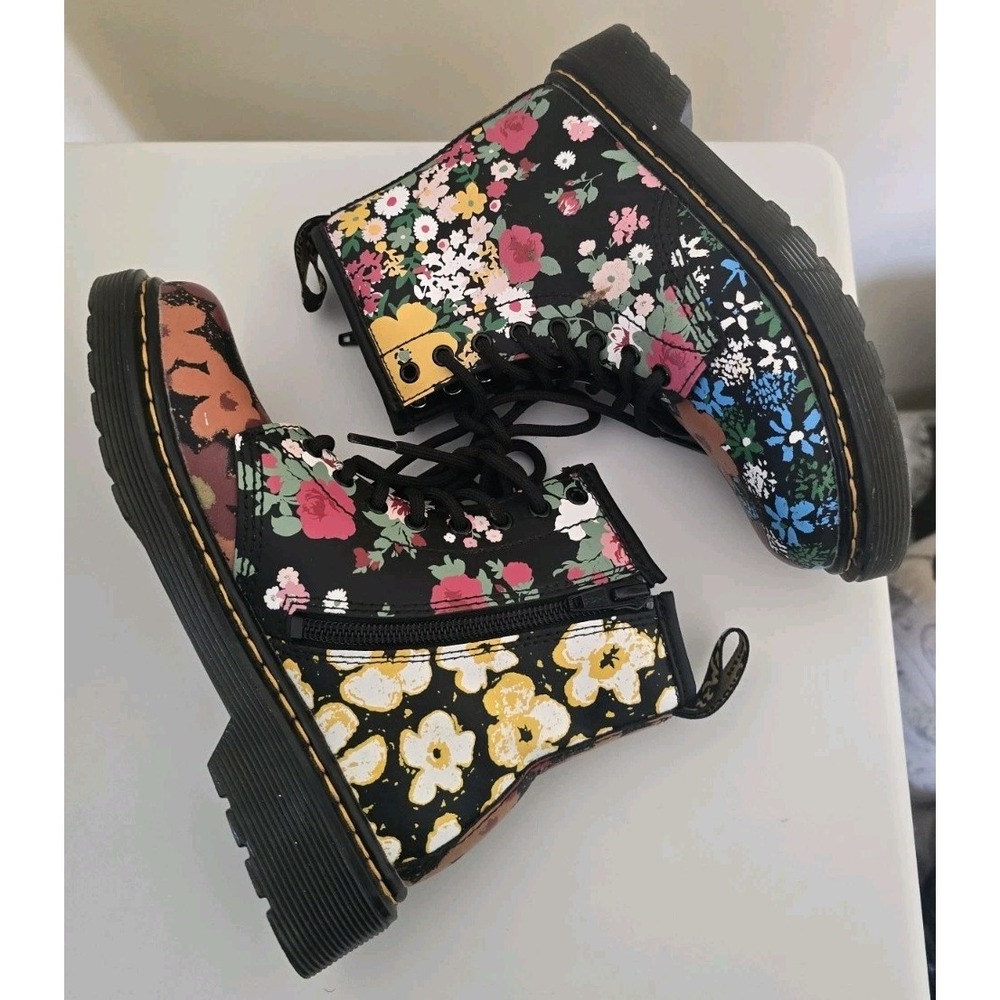 Dr. Martens Youth 1460 J Floral Mash Up Lace Up Boots US 1 - Picture 7 of 10